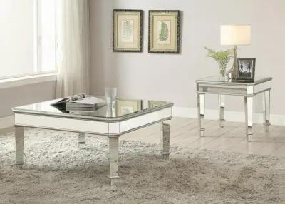 Eisley Square Beveled Top End Table Silver