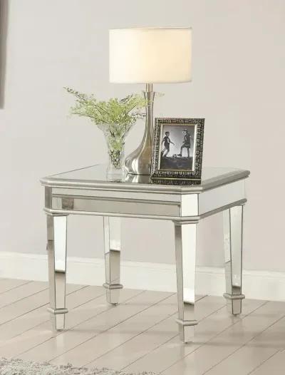 Eisley Square Beveled Top End Table Silver