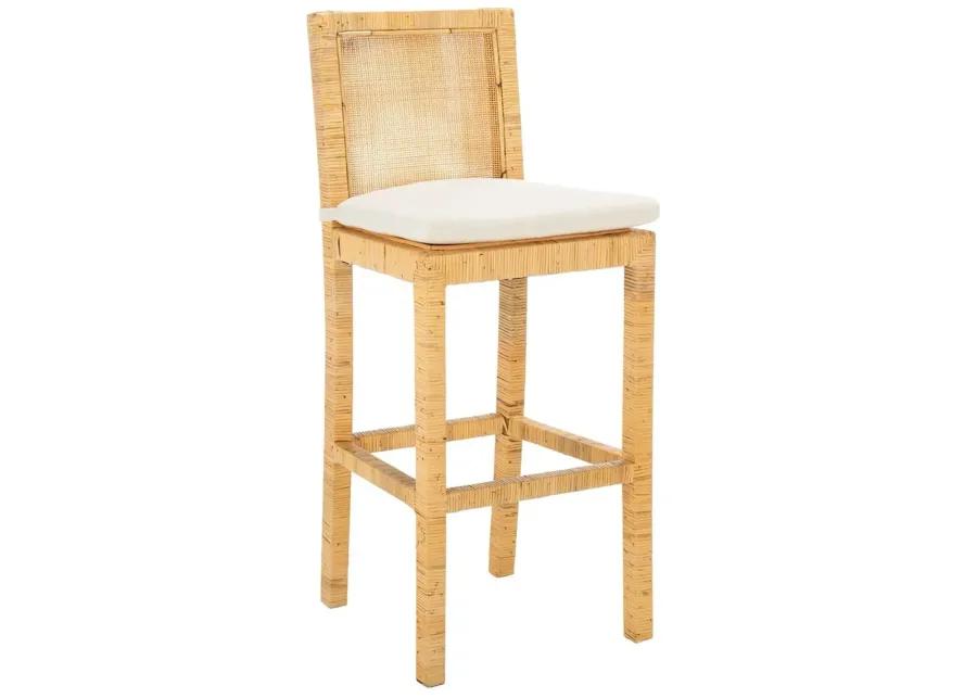 TOJO CANE BAR STOOL W/ CUSHION