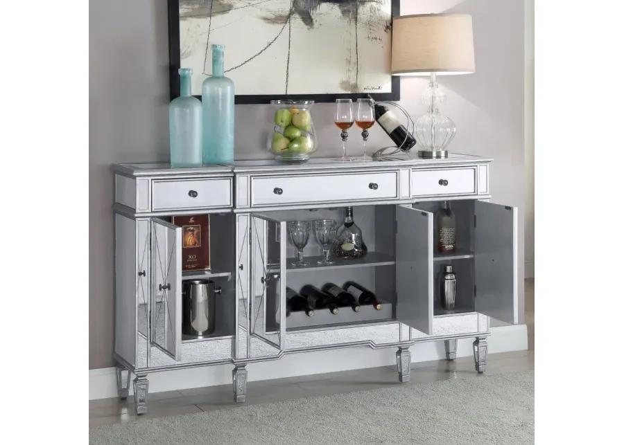 Aconitum 4-door Wine Cabinet Clear Mirror