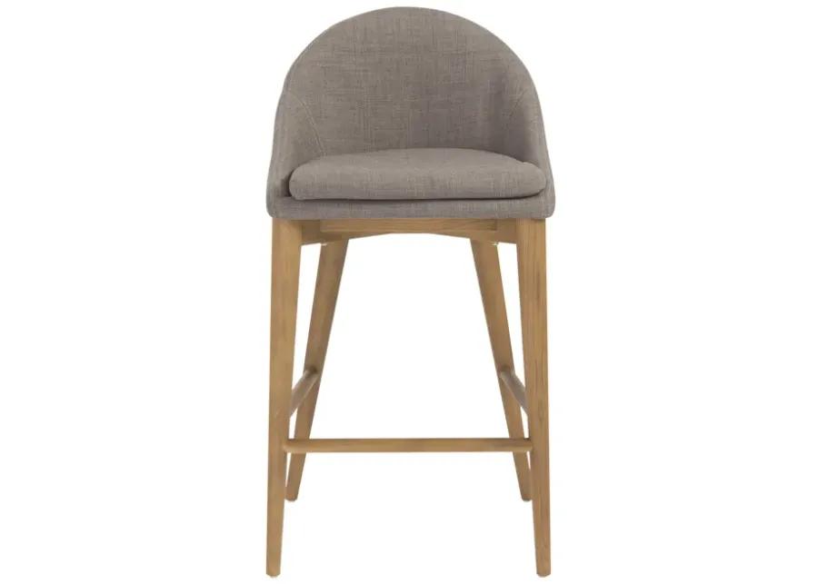 Baruch Counter Stool in Dark Gray with Walnut Legs - Set of 1