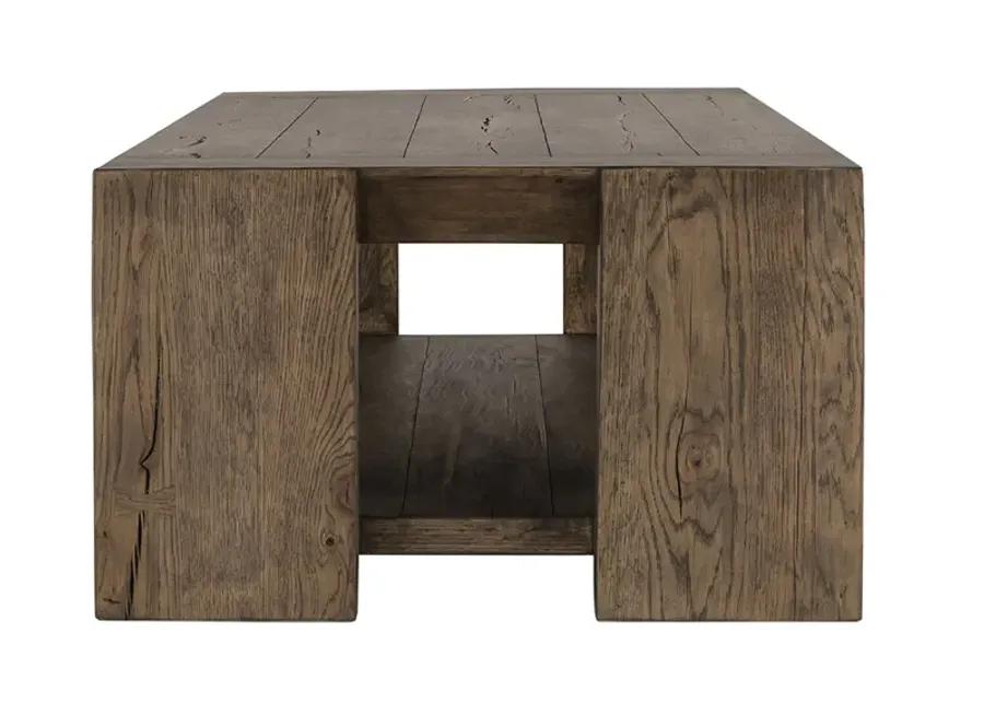 Troy Oak Coffee Table in Antique Brown