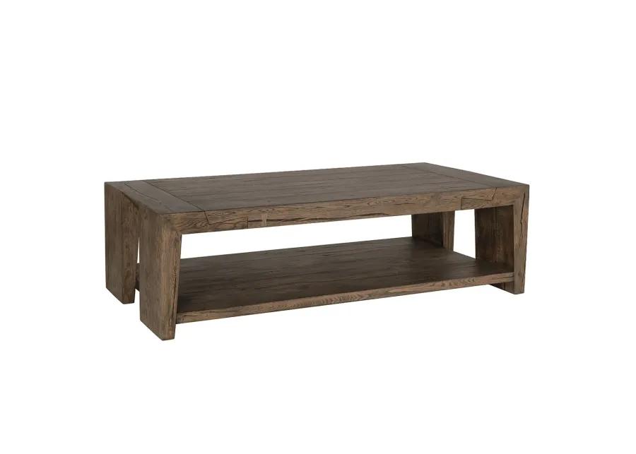 Troy Oak Coffee Table in Antique Brown