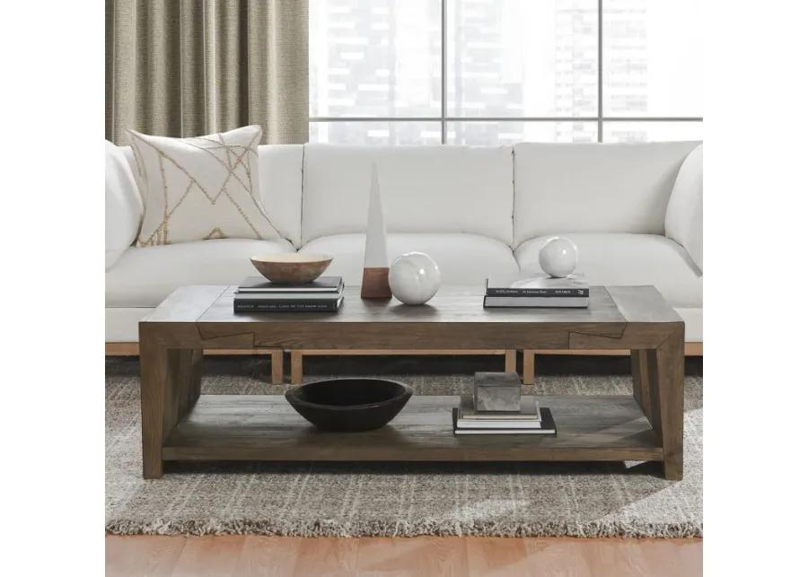 Troy Oak Coffee Table in Antique Brown