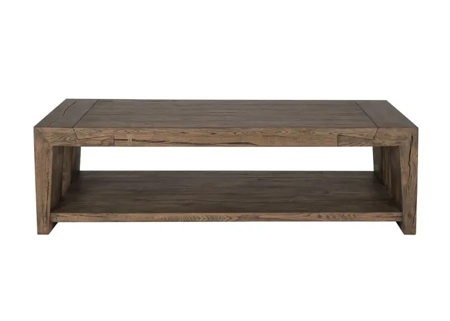 Troy Oak Coffee Table in Antique Brown