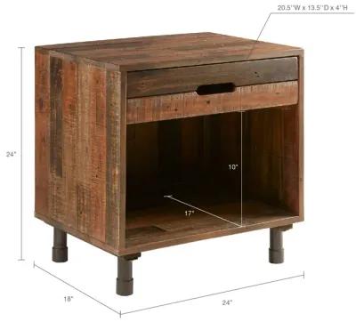 INK+IVY Renu Light Brown Multi Solid Wood Nightstand