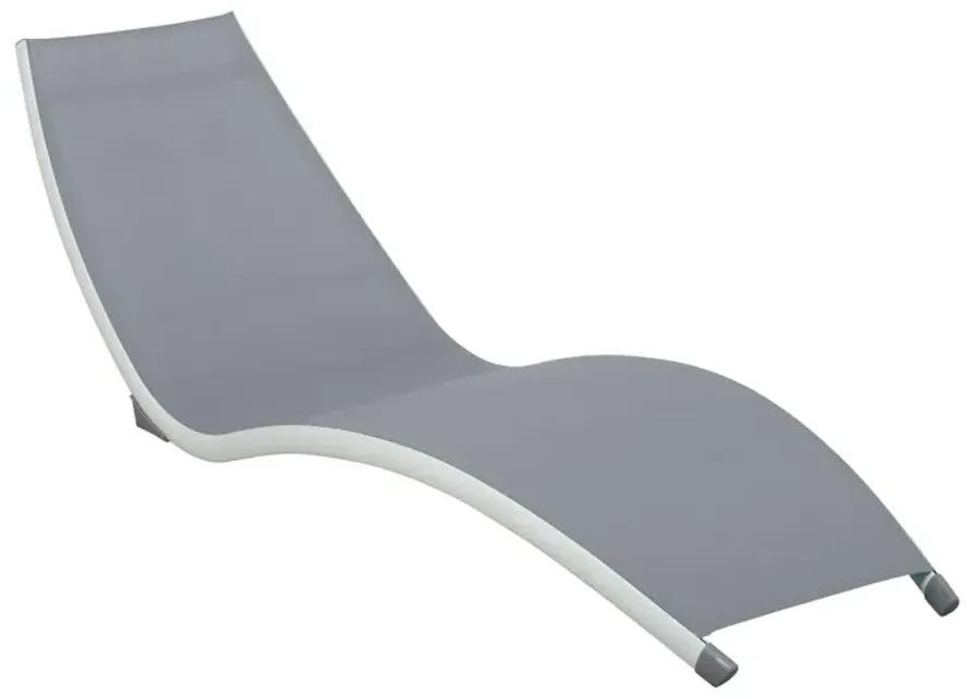 Helix Set of 2 Stackable Grey Sling Chaise Lounge