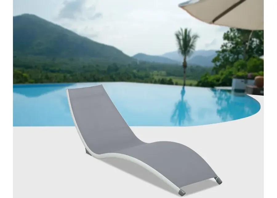 Helix Set of 2 Stackable Grey Sling Chaise Lounge