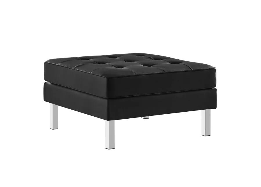 Loft Tufted Vegan Leather Sofa and Ottoman Set