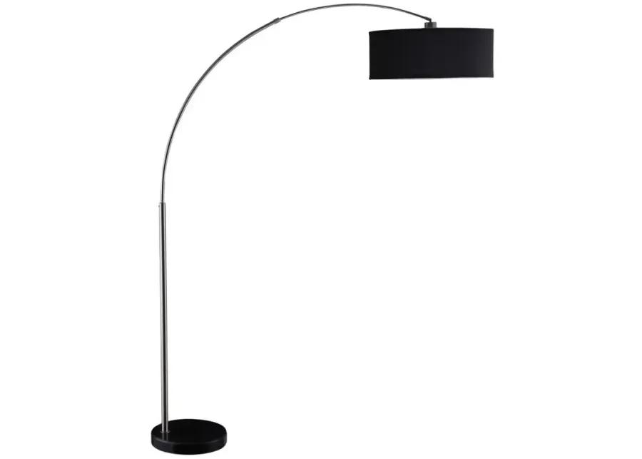 Albert Drum Shade Floor Lamp Black And Chrome