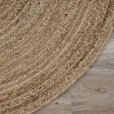 Nature Gray Contemporary Gradient Organic Jute Indoor Oval Area Rug 5' x 7'