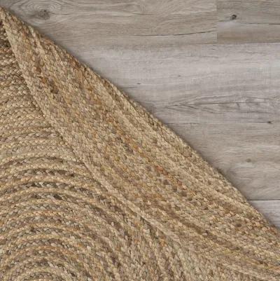 Nature Gray Contemporary Gradient Organic Jute Indoor Oval Area Rug 5' x 7'