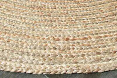 Nature Gray Contemporary Gradient Organic Jute Indoor Oval Area Rug 5' x 7'