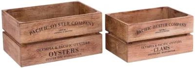 Oysters and Clams Boxes (Set of 2)