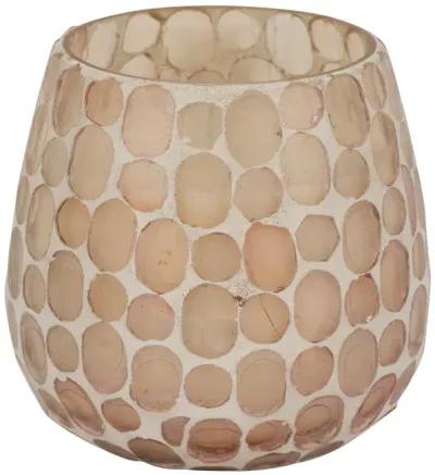 Glass, 4" 11 Oz Mosaic Scented Candle, Soft Pink