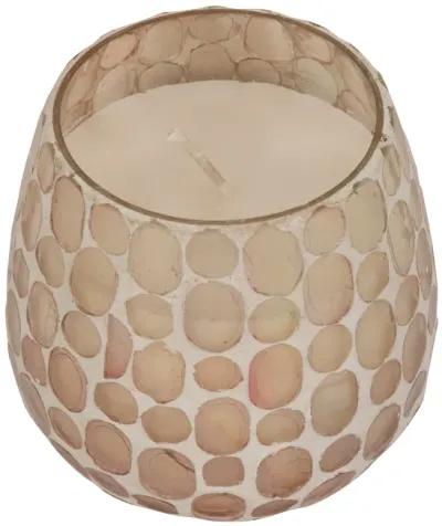 Glass, 4" 11 Oz Mosaic Scented Candle, Soft Pink