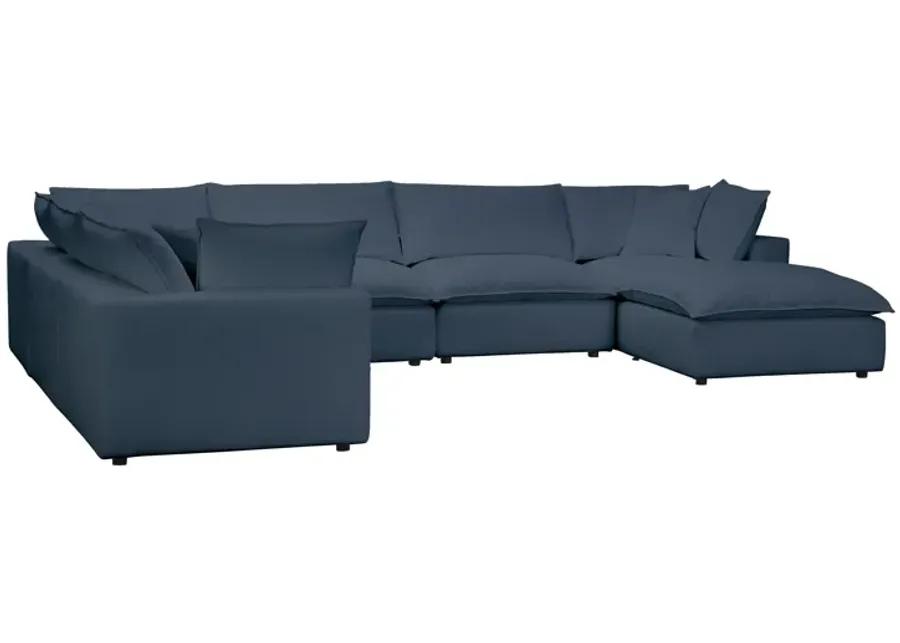 Cali Navy Modular Large Chaise Sectional