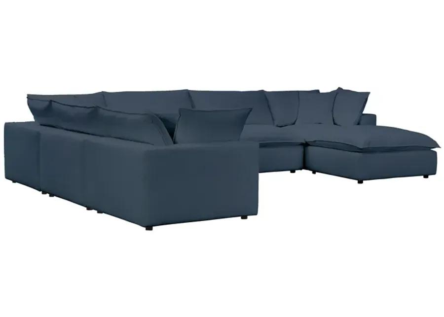 Cali Navy Modular Large Chaise Sectional