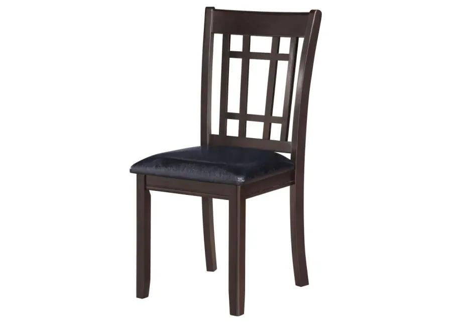 Lavon Padded Dining Side Chairs Espresso and Black (Set of 2)