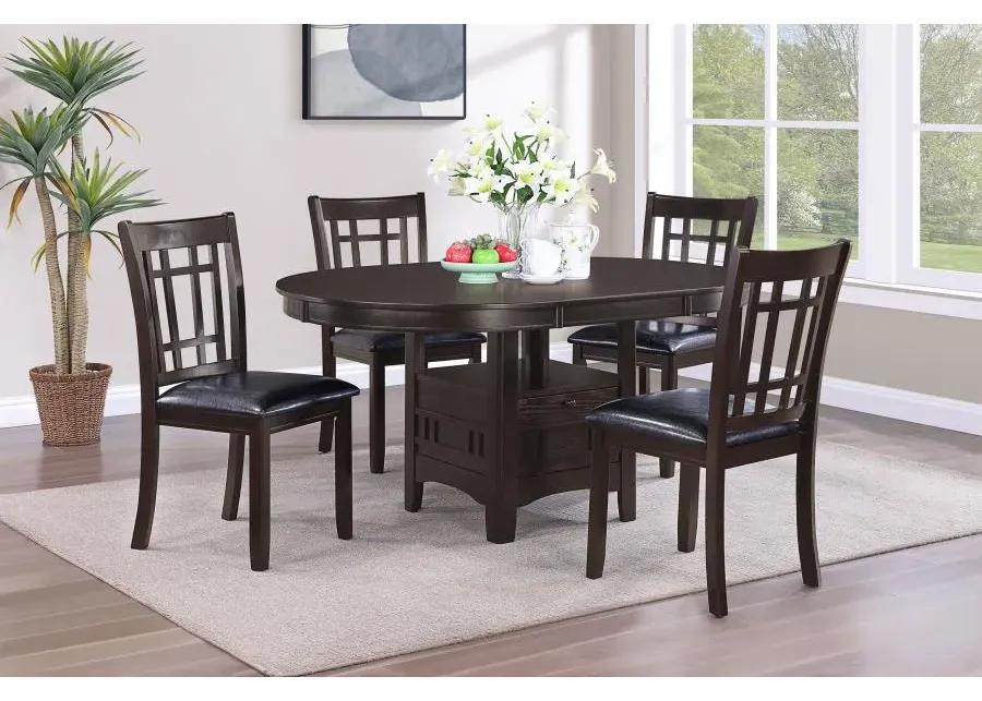 Lavon Padded Dining Side Chairs Espresso and Black (Set of 2)