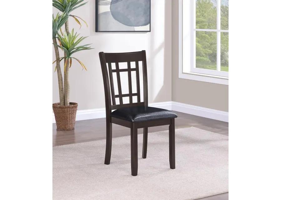 Lavon Padded Dining Side Chairs Espresso and Black (Set of 2)