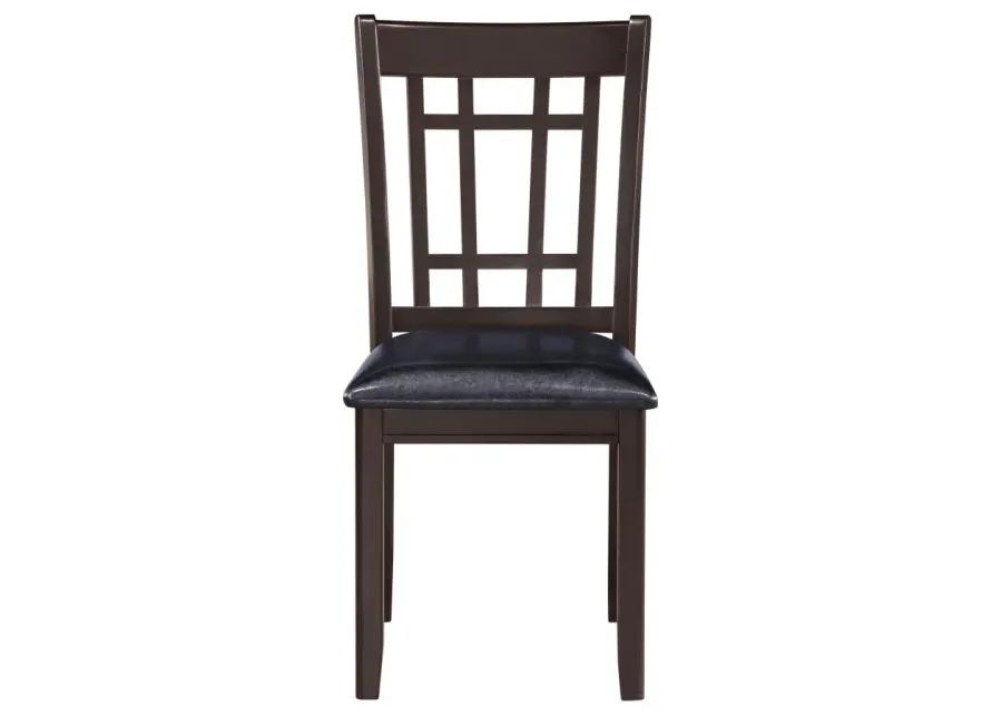 Lavon Padded Dining Side Chairs Espresso and Black (Set of 2)