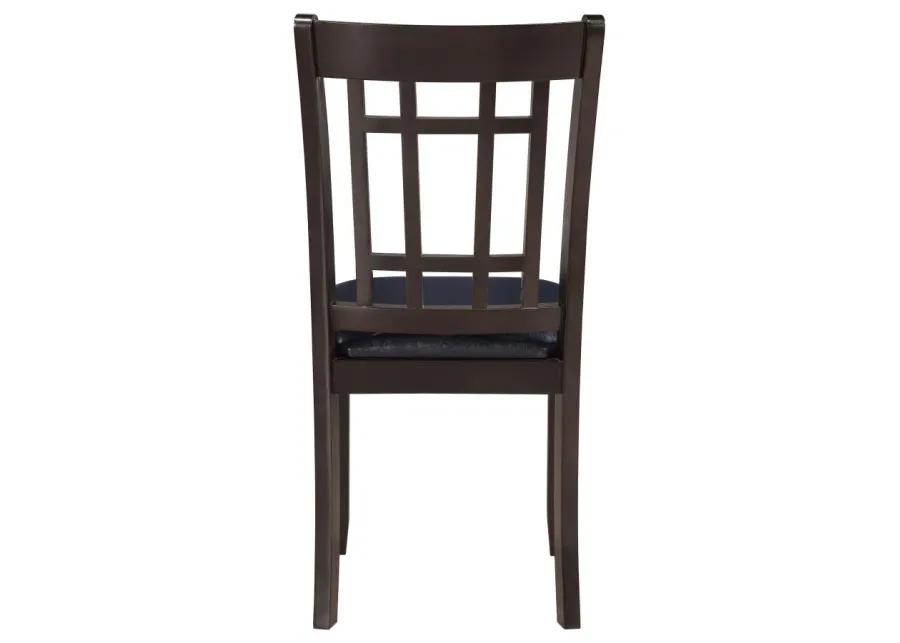 Lavon Padded Dining Side Chairs Espresso and Black (Set of 2)