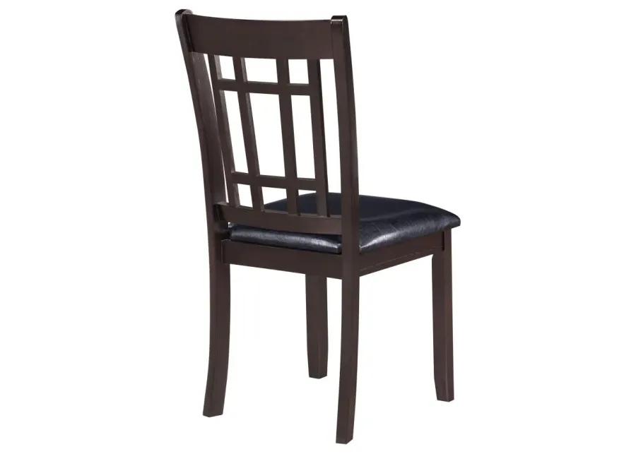 Lavon Padded Dining Side Chairs Espresso and Black (Set of 2)