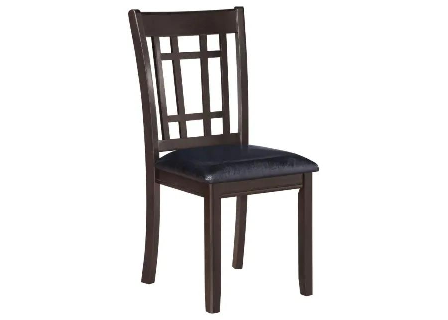 Lavon Padded Dining Side Chairs Espresso and Black (Set of 2)