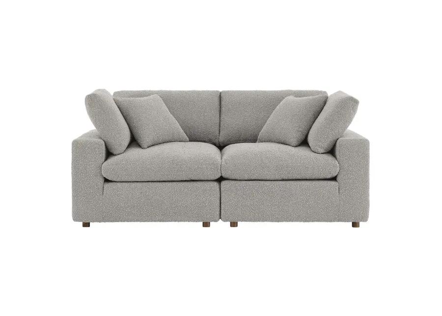 Commix Down Filled Overstuffed Boucle Fabric Loveseat