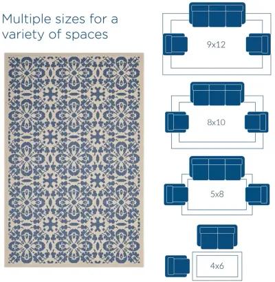 Ariana Vintage Floral Trellis 4x6 Indoor and Outdoor Area Rug