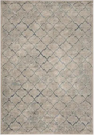 Brentwood 809 Light Grey / Blue 5'-3" X 7'-6" Medium Rectangle Powerloomed Rug