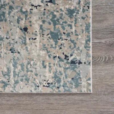 Imagica Neutral Distressed Abstract Contemporary Runner Rug 2'2" x 7'7"