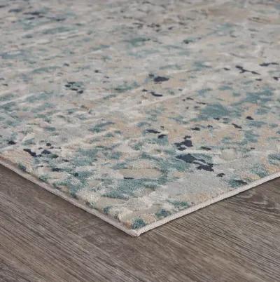 Imagica Neutral Distressed Abstract Contemporary Runner Rug 2'2" x 7'7"