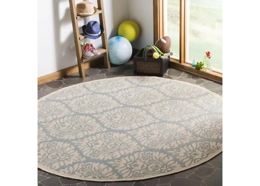 LINDEN 135 Collection LND135K-6R Aqua / Cream 6'-7" X 6'-7" Round