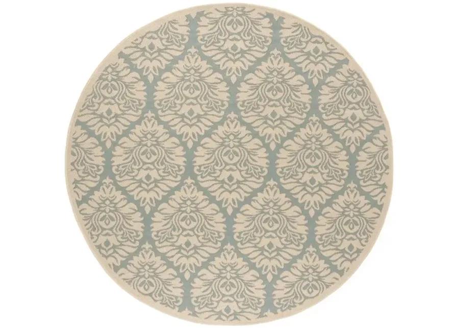 LINDEN 135 Collection LND135K-6R Aqua / Cream 6'-7" X 6'-7" Round