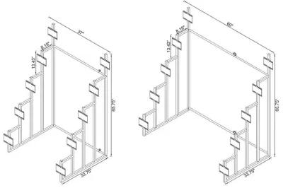 Duarto 5-tier Headboard Display Rack Black