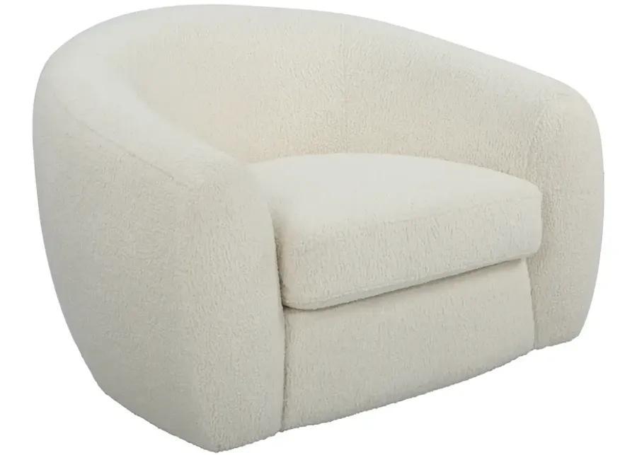 Capra  Art Deco White Swivel Chair