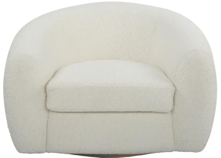 Capra  Art Deco White Swivel Chair