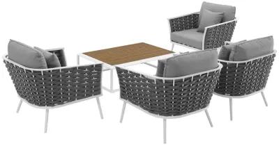 Stance 5 Piece Outdoor Patio Aluminum Sectional Sofa Set