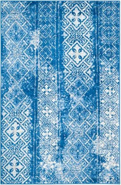 Adirondack Contemporary Silver / Blue 9' X 12' Powerloomed Rug