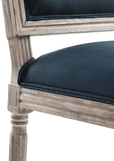 Court French Vintage Upholstered Fabric Dining Side Chair