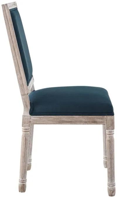 Court French Vintage Upholstered Fabric Dining Side Chair