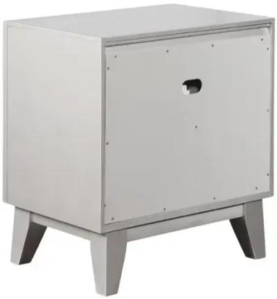 Leighton 2-drawer Nightstand Metallic Mercury