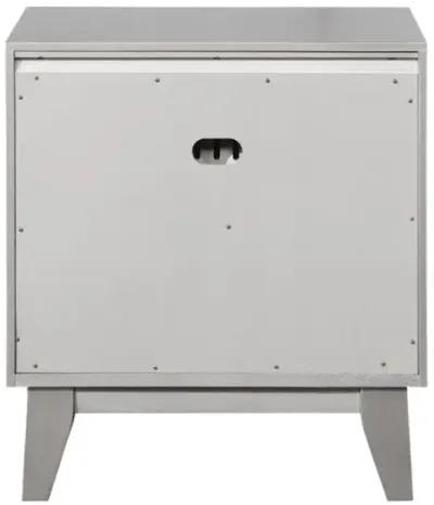 Leighton 2-drawer Nightstand Metallic Mercury