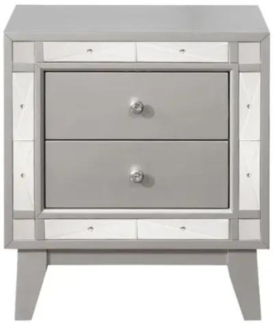 Leighton 2-drawer Nightstand Metallic Mercury