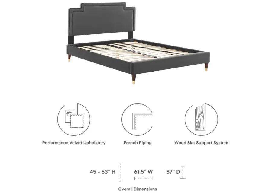 Liva Performance Velvet Queen Bed