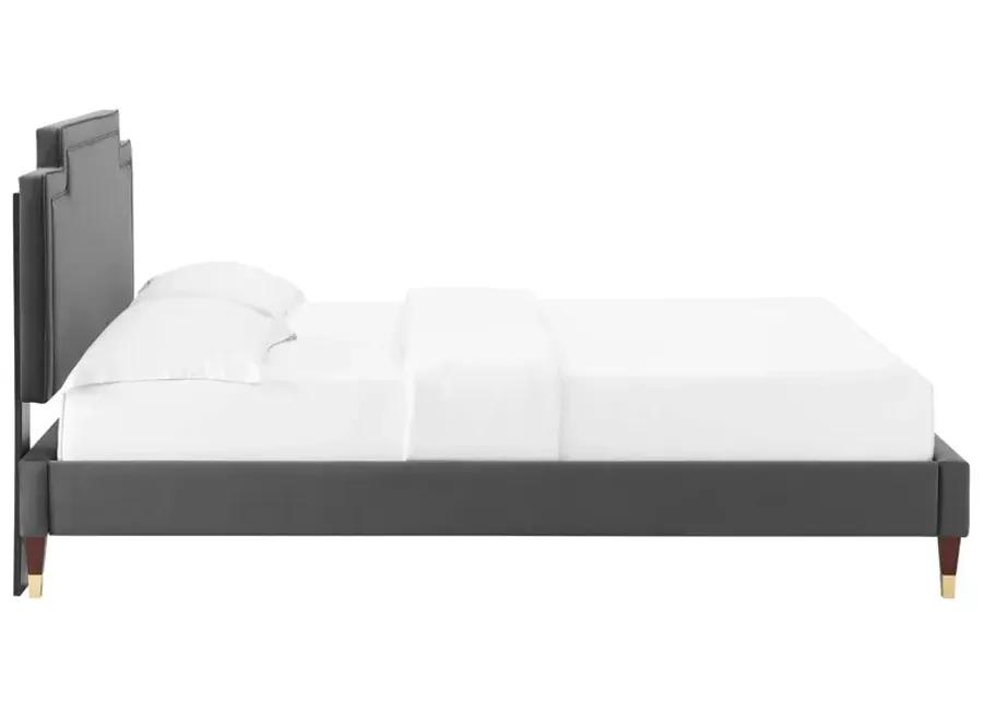 Liva Performance Velvet Queen Bed