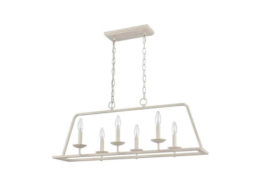 Joanie 34'' Wide 6-Light Linear Chandelier - Antique White