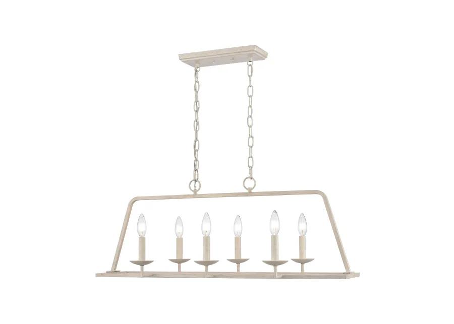 Joanie 34'' Wide 6-Light Linear Chandelier - Antique White